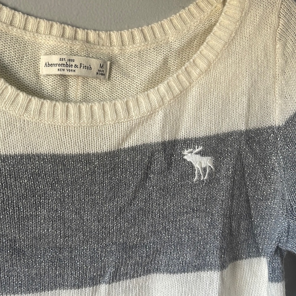 Abercrombie white and sparkle sweater w. Tags
